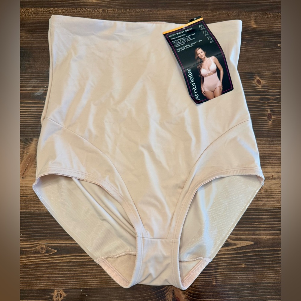 NWT‎ Ambrielle Women's High Waisted Shapewear Briefs in Nude Size XL